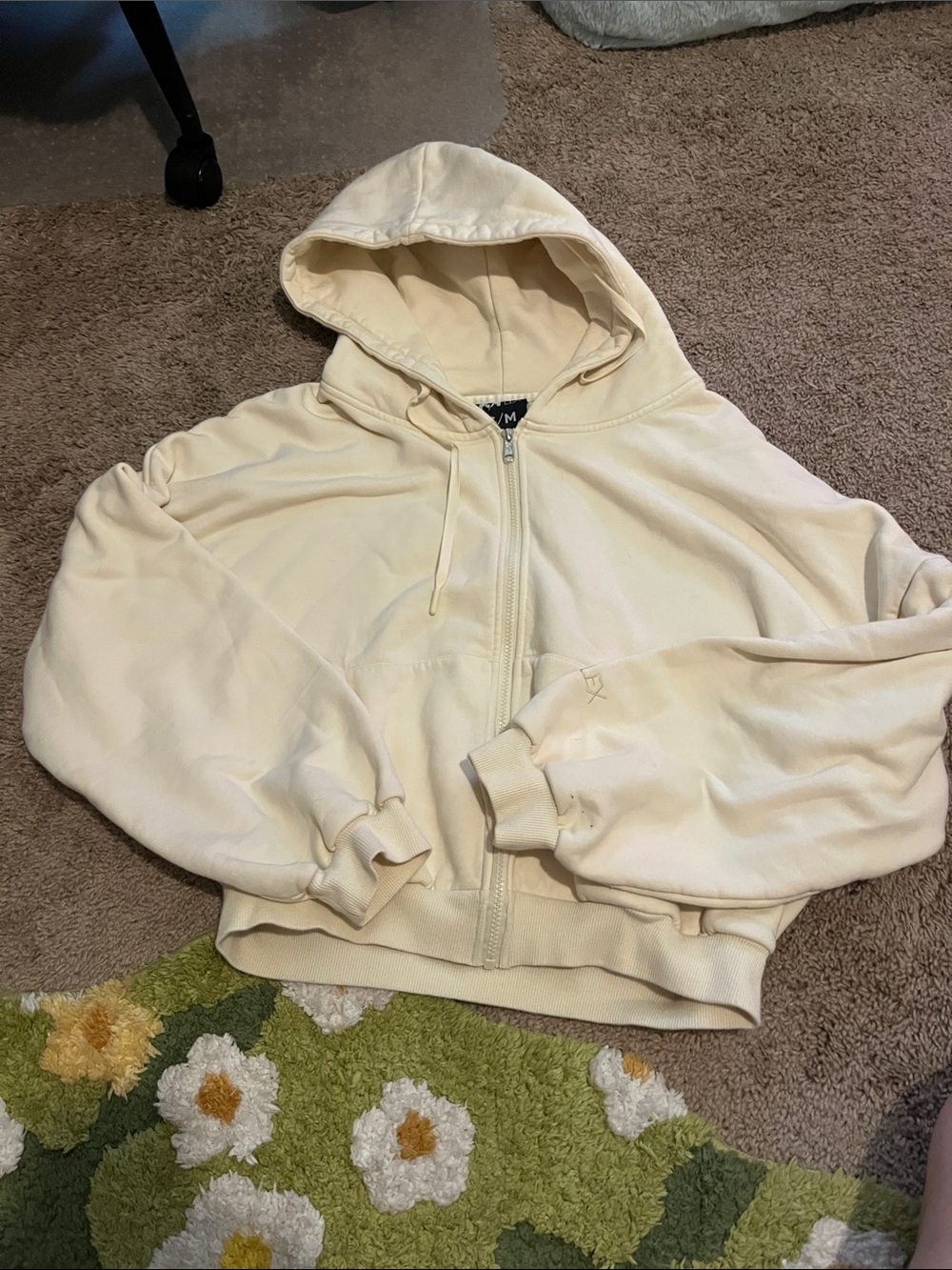 Popflex cream s/x’s zip up hoodie